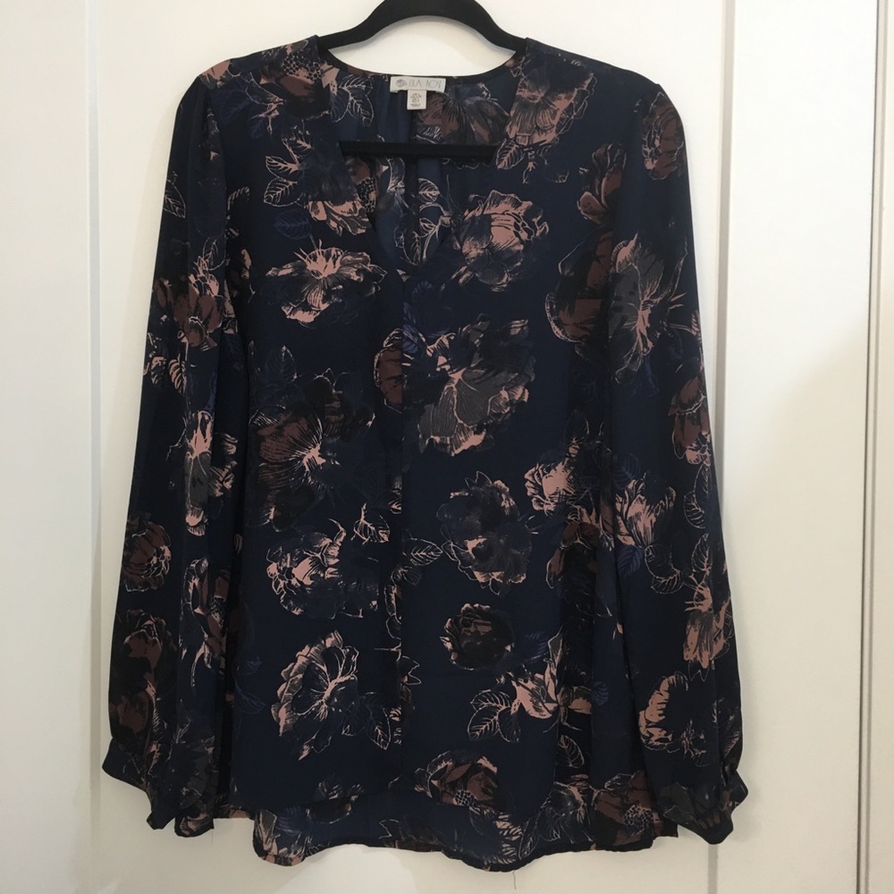 Lila Rose Blue and Pink Blouse